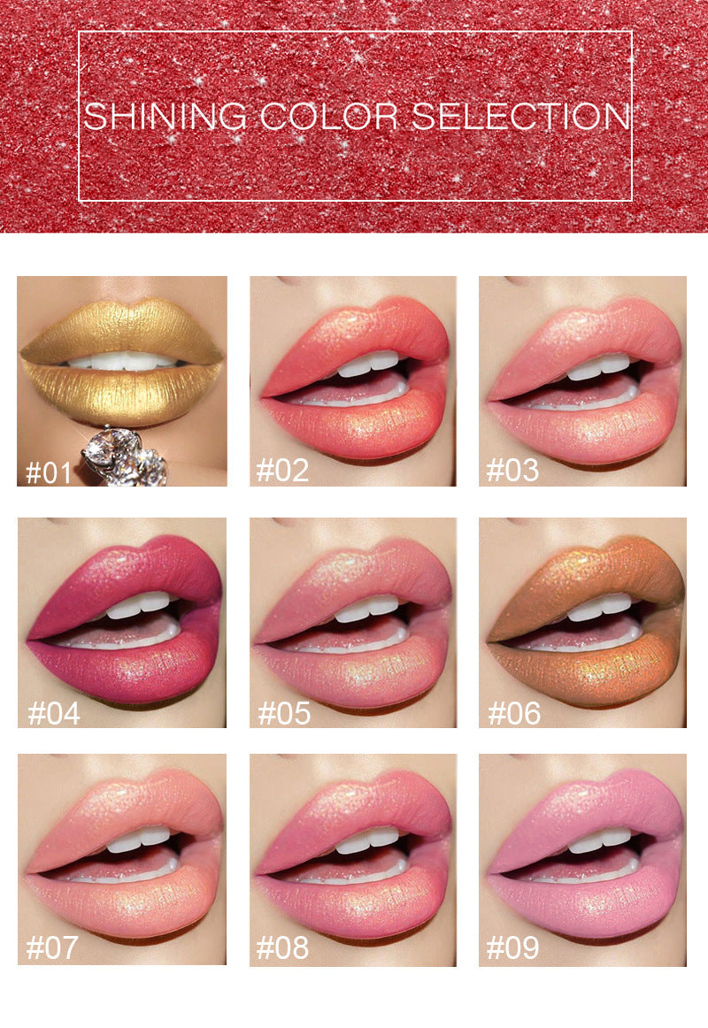 Shiny Metallic Lipstick Pearlescent Color Temperature Change Lipstick Gilt Lipstick Shiny Metallic Lipstick Pearlescent Color Temperature Change Lipstick Gilt Lipstick